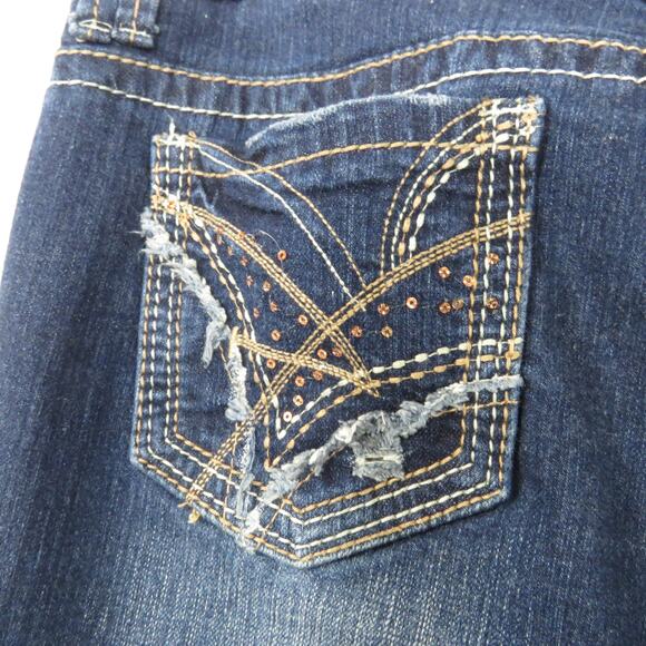 Amethyst Y2k Low Rise Flared Jeans Waist 30" Bling Sequin Rhinestone Jeans - Picture 6 of 9